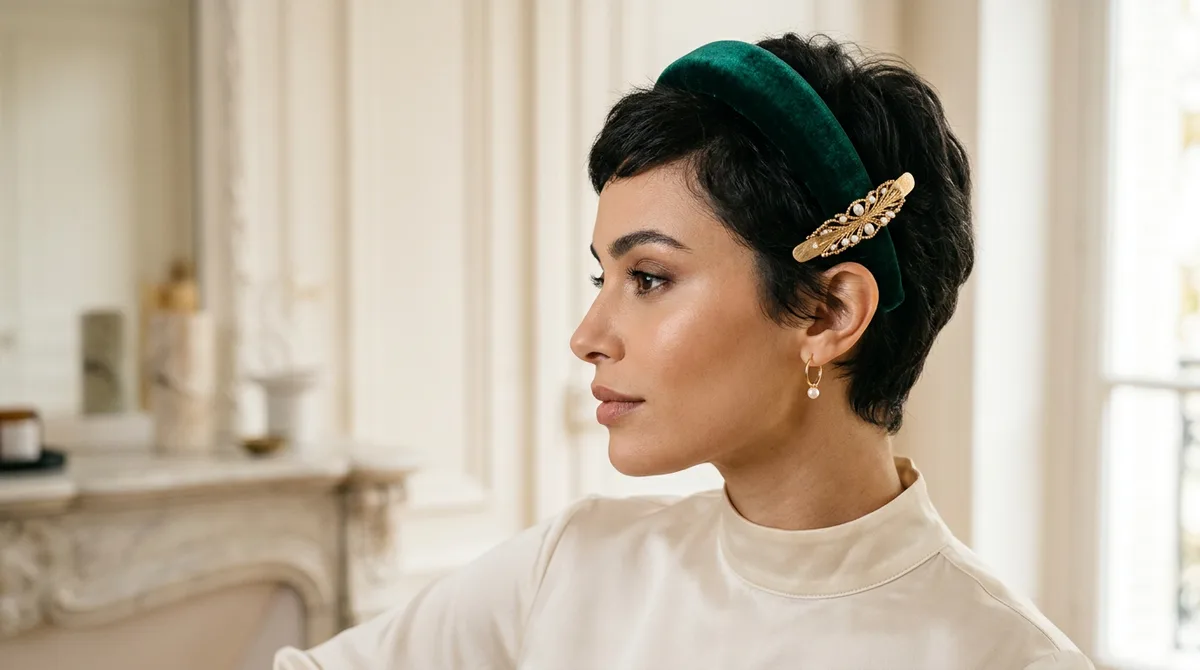 Accessoires cheveux courts femme : le guide des bijoux, bandeaux et barrettes