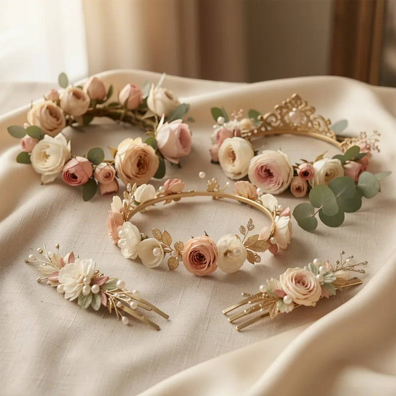 Accessoires cheveux mariage fleurs : 8 modèles élégants et naturels pour 2026